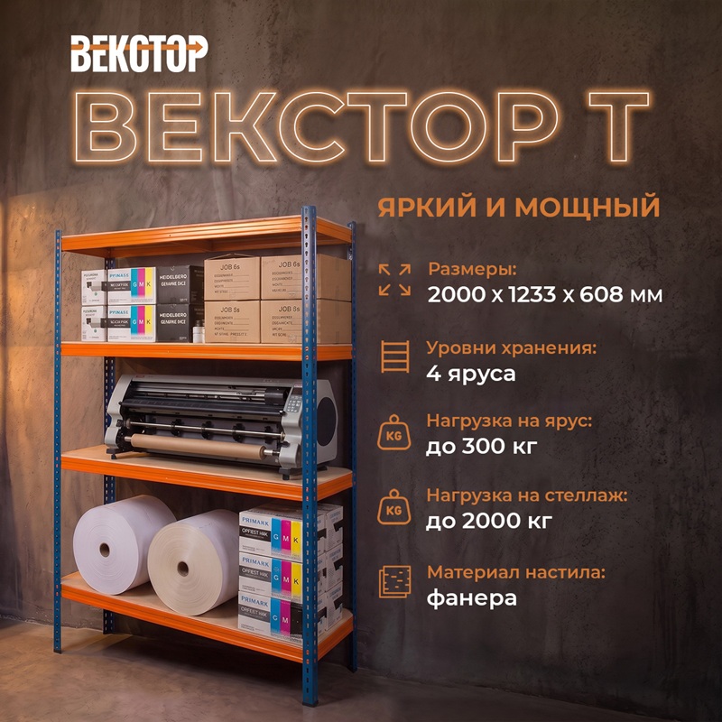 Векстор Т 2000х1233х608 (4 яруса с фанерным настилом)
