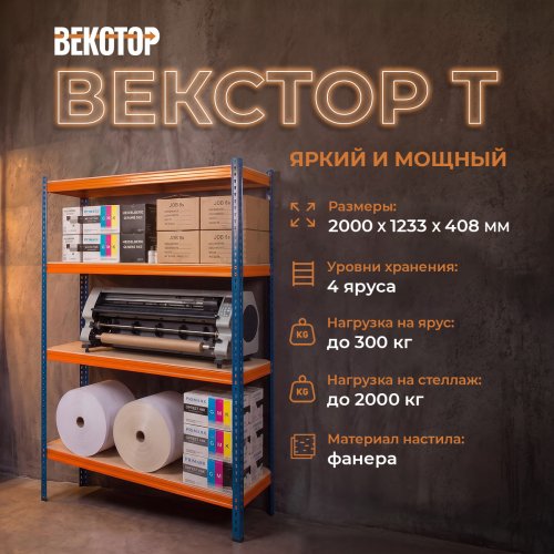 Векстор Т 2000х1233х408 (4 яруса с фанерным настилом)