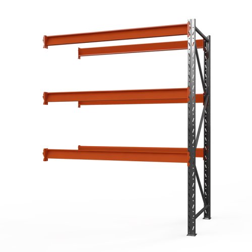 Секция приставная грузового стеллажа Оптима, 2000x1250x785 мм. Ярусы: 3 шт. без настила