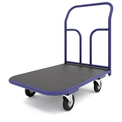 Тележка платформенная с резиновым покрытием ТПР 3 (600x1000 мм, колеса черная резина 200 мм)