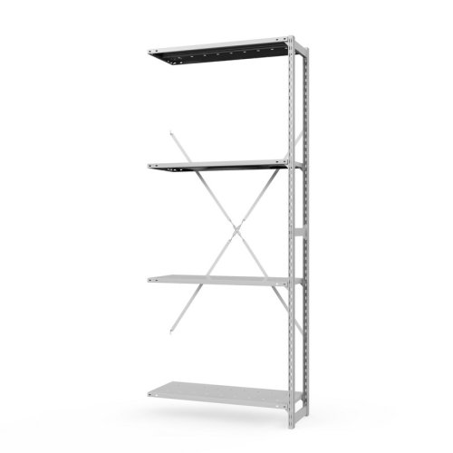 Секция приставная архивного стеллажа ГТС Универсал, 2000x700x300 мм. Полки: метал. перф.  4 шт. (ТСУп 20070341)