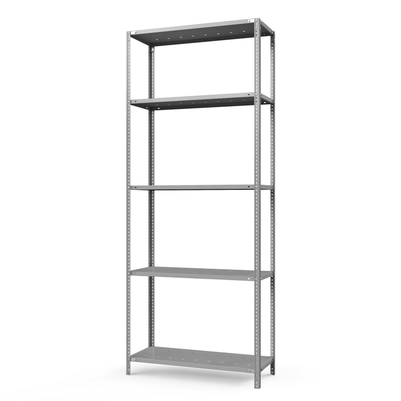 Стеллаж металлический ТС Лайт, 2500x700x300 мм. Полки: 5 шт. металл перф. (ТС 25070351)